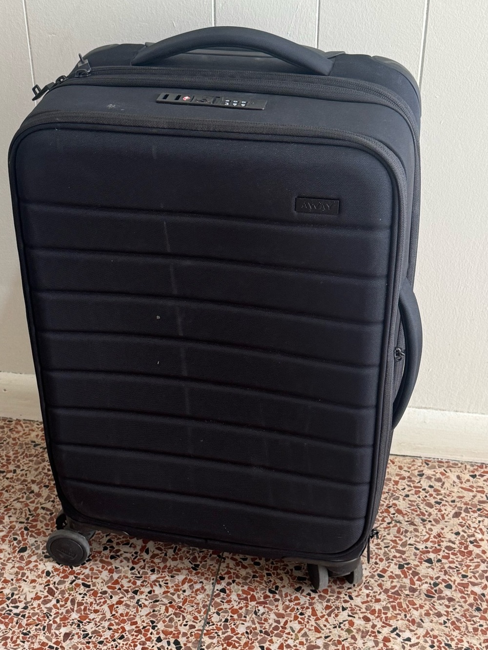 Away Black Softside Carry-On Rolling Spinner Suitcase Luggage